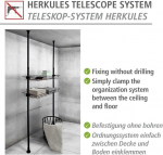 Wenko Herkules tarvikute komplekt, 2 hoiukorvi teleskoops&uuml;steemi laiendamiseks, walk-in garderoob, must, puurimiseta, valmistatud vastupidavast terasest, 94 x 8 x 38 cm, must