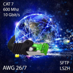 Cat7 v&otilde;rgukaabel - cat 7 ethernet kaabel, v&otilde;rgu / interneti / dsl / modemi / ruuteri / hub patch kaabel, lan kaabel, raw kaabel, 10 gb/s (s-ftp pimf), patch kaablikomplekt rj 45 pistikuga, cat.6a