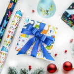 Kingituspaber s&uuml;nnip&auml;eva v&auml;rvilised &otilde;hupallid ja koomiksikujundus 43 x 300 cm - 3 rulli lastele poistele t&uuml;drukutele head s&uuml;nnip&auml;eva kingituste pakkepaber isetegemise kingituste kaunistus taaskasutatav (dinosaur)