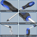 Sorako kruvikeerajate komplekt, 40-osaline magnetiline kruvikeerajate komplekt pilu- ja Phillips-kruvikeerajatega, vastupidav k&auml;sikruvikeeraja kruvikeerajate hoidikuga