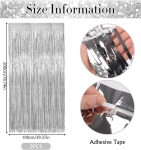 Vaktop 2 tk kard glitter kardin h&otilde;bedane, glitter kardin kard, glitter peokardin, fooliumist narmastega taust peo kaunistamiseks, s&uuml;nnip&auml;eva kaunistamiseks, pulmadeks, festivalideks, lava kaunistamiseks (1 m x 2 m)