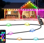 30 m wifi intelligentne rgbw ic-ga p&uuml;si v&auml;lisvalgustus seinavalgustid s&uuml;vistatav kohtvalgusti 72 led-iga, l&auml;bim&otilde;&otilde;t 30 mm, dc12 v r&auml;&auml;stavalgusti t&ouml;&ouml;tab alexa, google assistant, ip67 veekindel