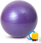 Rey v&otilde;imlemispall istumiseks... 65 cm v&otilde;imlemiseks, pilateseks, joogaks, rasedusele, fitnessile, spordile... lilla, kaasa arvatud t&auml;ispuhur