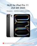 Inateck &uuml;mbris klaviatuuriga ipad pro 11 2024 jaoks, ace touch &uuml;likerge eemaldatav klaviatuur puuteplaadiga, portree-/horisontaalne alus, qwertz, kb04122