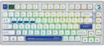 Gamepower Gasket Pro X juhtmevaba mehaaniline m&auml;nguriklaviatuur, 75% paigutus, kolmerežiimiline juhtmevaba, bluetooth, kaabel, rgb, 81 klahvi, lineaarsed l&uuml;litid, nutiekraan, valge