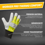 Gebol Worker Pro Thermo Comfort meeste nahast t&ouml;&ouml;kindad, veekindlad kindad k&uuml;lma isoleeriva voodriga talveks, suurus Xxl (11), kollane/valge