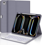 Jademall Klaviatuur Ipad Pro 13 M4 - Juhtmevaba klaviatuur valgustusega Ipad Pro 13 M4 2024 jaoks, kaitse&uuml;mbris pliiatsi hoidjaga, Qwertz saksa