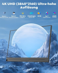 Monitor Hongo Kaasaskantav 4k monitor, 15.6 tolline 3840 x 2160 kaasaskantav monitor Ips 100% Srgb mobiilne monitor kahe k&otilde;lariga, laiendusekraan S&uuml;learvutile/pc-le/macile/ps5/4/x-bo-le, Usb C Type C Hdmi koos kaitse&uuml;mbrisega