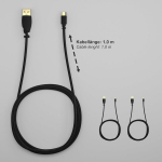 Kabeldirekt 3x 1 m micro usb kaabel (usb 2.0, s&uuml;nkroonimis- ja laadimiskaabel, must) top series
