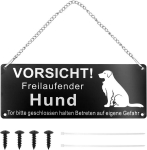 Zocone hoiatusm&auml;rk "ettevaatust, koer" komplekt, hoiatusm&auml;rgid kettide, kaablisidemete, kruvide, isekleepuva alumiiniumiga, hoiatus koera eest, 10 x 25 cm, must, funktsionaalne