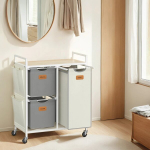 Pesukorv, VASAGLE BLH202G01, 68.6x33x80.5 cm, Beež-Hall-Valge