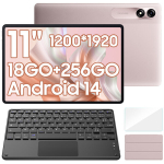 Tahvelarvuti Blackview Tab 9 WiFi 10.95" Android 14 18 GB + 256 GB - SD 1 TB 8200 mAh Widevine L1 WPS Roosa + K1