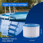 Poolpure S1 t&uuml;&uuml;pi filter, 6 tk, Easy Set basseini filterkassettidele, Intex Purespa, Whirlpool filter 11692/29001e spaafiltritele