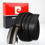 Ehtsast nahast meeste rihm Pierre Cardin, must