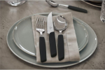 Victorinox Swiss Modern 12-osaline s&ouml;&ouml;giriistade komplekt 6-le - must sakiliste teravate praenugadega, plastikust k&auml;epidemed