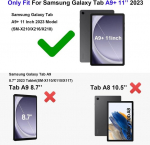 Vovipo &otilde;huke &uuml;mbris Samsung Galaxy Tab A9+ 11 tolli 2023 jaoks, &uuml;li&otilde;huke kerge kolmeosaline statiiviga &uuml;mbris automaatse &auml;ratamise/unerežiimi funktsiooniga Galaxy Tab A9 Plus 2023 mudelile (sm-x210/x216/x218) - Marble Pink