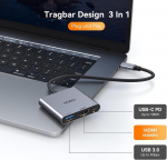 Hodo Usb C jaotur Hdmi adapter, Usb-c Digital Av multiport 4k @ 60hz Hdmi, Usb 3.0, 100w Pd, &uuml;hildub Ipad/mac Book/samsung S24/surface/hp