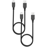 Kaks kaablit Nikon Coolpix S2600/S2700/S2750/S2800/S2900/S30/S3000 jaoks - MINI USB/USB 2.0 must 1 meeter Phonillico&reg;