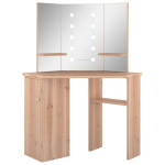 nurga tualettlaud LED-tulega, tamm, 111 x 54 x 141,5 cm CFE6166982