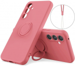 "Dechen" Ring Kickstand k&otilde;va silikoon (TPU) &uuml;mbris - punane (Galaxy S25+)