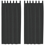 Voile Kardinad Tab Topiga 2 tk Must CFE7168503