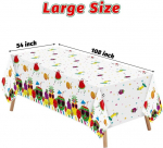 Beyumi 3 puuvilja stiilis laudlina komplekt laste s&uuml;nnip&auml;evadeks, beebipidudeks, suvise puuvilja Hawaii peo kaunistusteks, 137 x 274 cm - &uuml;hekordselt kasutatavad plastist laudlinad, veekindlad