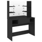meigilaud LED-tuledega, 100x40x135 cm, MDF-plaat, must CFE1992317