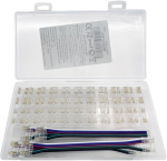 Enqimaoyi 44 t&uuml;kki 5 kontaktiga cob led riba valgus pistikute komplekt 5 kontaktiga 12 mm / 0,47 tolli jootevaba &uuml;hendus, led pistik 4 t&uuml;kki + kaabel rgbw cob led riba valgustitele