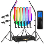 Komplektis 2 RGB valguspulka ja 2 statiivi koos puldi ja kandekotiga LIVMAN BH-20RGB- 2.4G