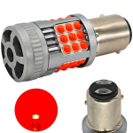 LED-pirn P21/5W, BAY15D 12-24V ilma veata 2200lm punane