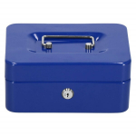 Rahatasku, metallist seif Springos HA5039, 20x16x9 cm, karp, sinine