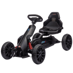 Go-kart, laste pedaalauto reguleeritava istme ja k&auml;sipiduriga, 3-8 aastat, v&auml;litingimusteks, must