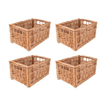 Creative Home 4x Punutud korv | 30x20x16 cm (+/- 2 cm) | K&auml;sitsi punutud | Esemete hoidja, dokumentide, m&auml;ngude hoiustamiseks | Mugavus vannitupile