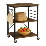 K&ouml;&ouml;giriiul, begryf, 90x40x84, tumepruun, konksude ja ratastega, loft stiilis