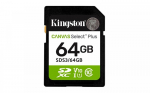 Kingston m&auml;lukaart SDXC 64GB Canvas Select Plus Gen3 100MB/s