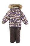 Huppa Laste komplekt AVERY, brown bear pattern/ brown