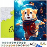 Numbritega maalimise komplekt 40x50 cm, Hamster kosmoses, Oh-art, ANG1011