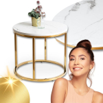 &Uuml;mmargune kohvilaud Mebel Elite CLIFF valge marmor