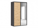 Riidekapp Black Red White Flex, 240x150x66 cm, hall/pruun