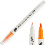 Pintselpliiats Brush Sign Pen Twin ooker kahepoolse pintselotsaga, Pentel /12