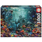 Puzzle - EDUCA - Poseidoni korallreef - 1000 t&uuml;kk - Maastik ja loodus - Segatud - Siseruumides