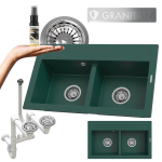 Kahe valamu graniidist Bottle green valamu sifon Duet Granitan kuldne