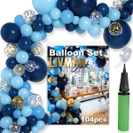 &Otilde;hupallide p&auml;rjakomplekt LIVMAN 009 mitmesugusteks pidustusteks koos komplekti kuuluva &otilde;hupallipumpaga, 104 tk