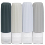4-osaline hall silikoonist reisipudelite komplekt (90 ml, korduvkasutatav)