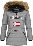 Geograafiline Norra naiste jope Belinda talvejope pikk hall kapuutsiga