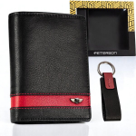 Naturaalsest nahast meeste kinkekomplekt Peterson (rahakott, v&otilde;tmehoidja)