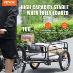 Jalgrattahaagis Vevor CT903L, must/hall