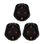 Reisiadapter EU &rarr; UK, must, 3 tk