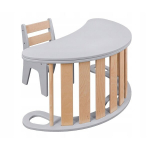3in1 Montessori komplekt lastele &ndash; kiik + lauaplaat / laud + tool, hall