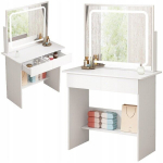 Kosmeetiline meigilaud peegliga, LED-valgustuse ja modernse glamuursusega, 90 cm